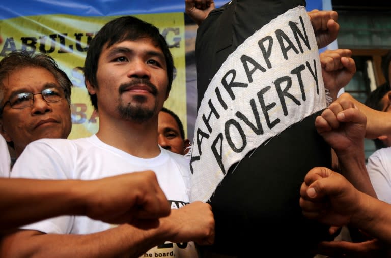Rags-to-riches Philippine idol Manny Pacquiao has previously said his greatest fight is to battle poverty