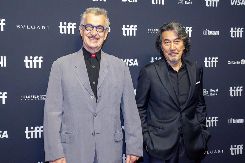 TORONTO, ONTARIO – SEPTEMBER 07: (L-R) Wim Wenders and Kōji Yakusho attend the “Perfect Days” premiere during the 2023 Toronto International Film Festival at TIFF Bell Lightbox on September 07, 2023 in Toronto, Ontario. (Photo by Shawn Goldberg/Getty Images)