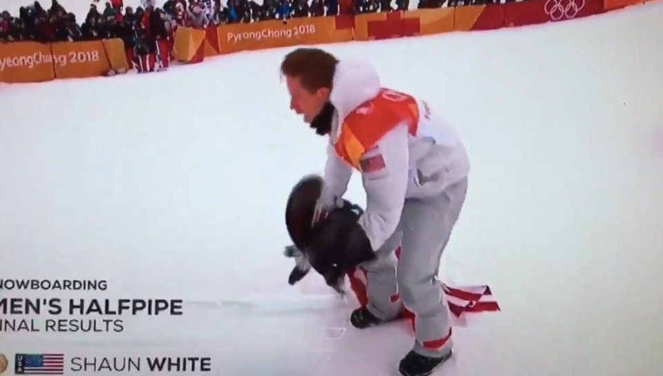 Shaun White drags the flag and causes offence