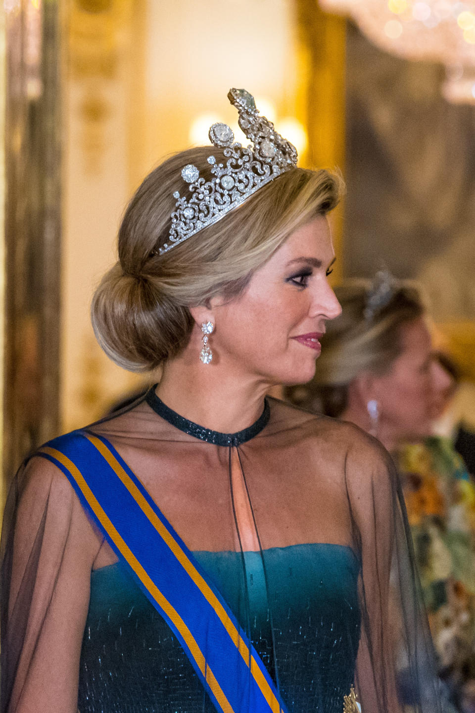<p>La impresionante tiara había sido vista por última vez en 1972 por la reina Juliana, precisamente durante una visita a Windsor.<br>(Photo by DPPA/Sipa USA) </p>