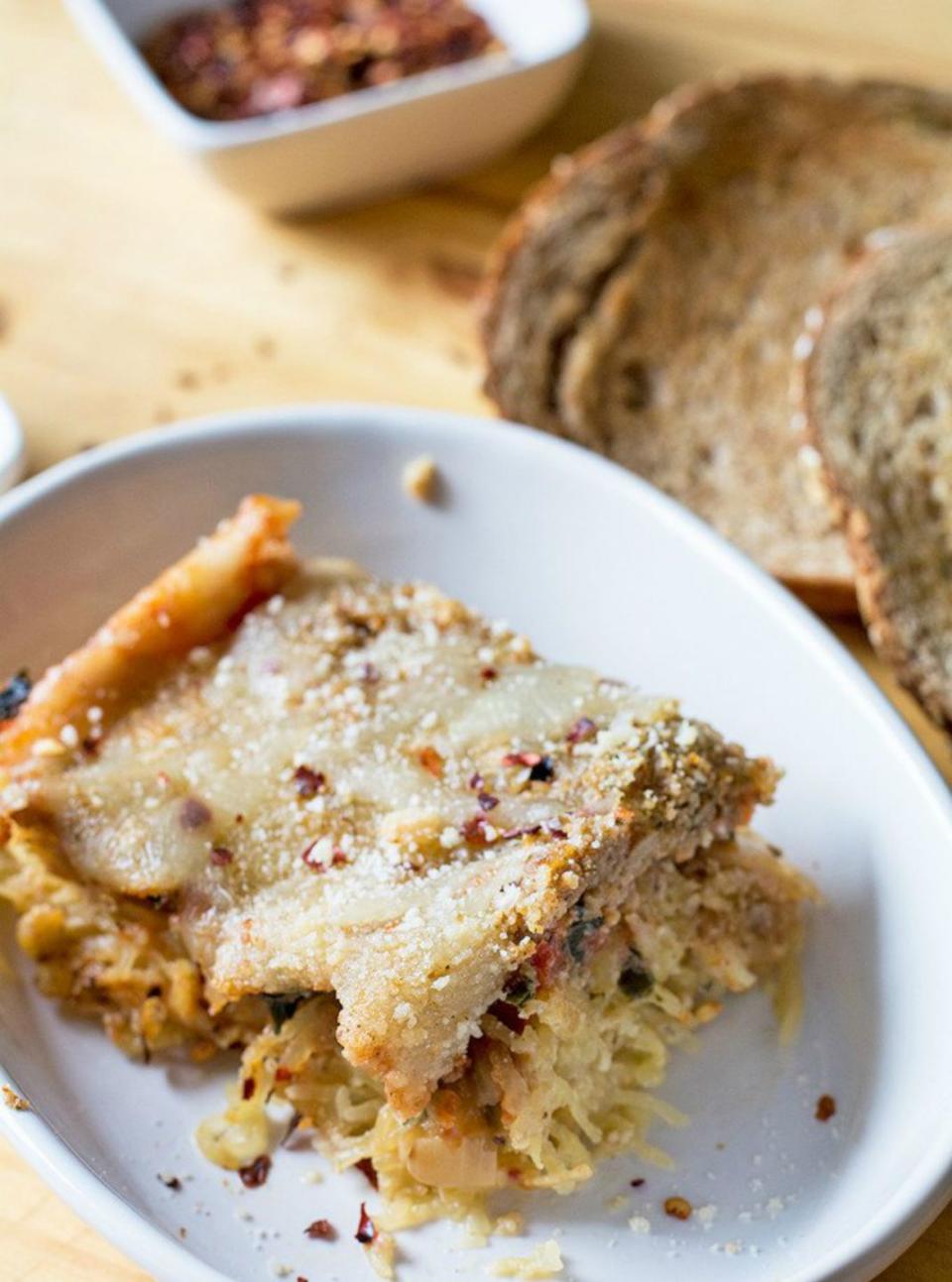 Spaghetti Squash Casserole with Spinach