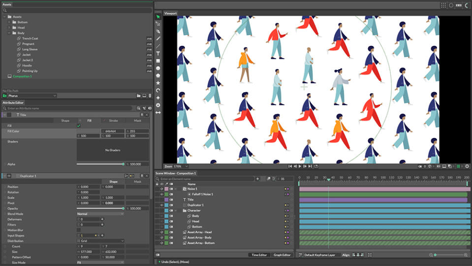 A screenshot of the UI in Cavalry 2D motion design software