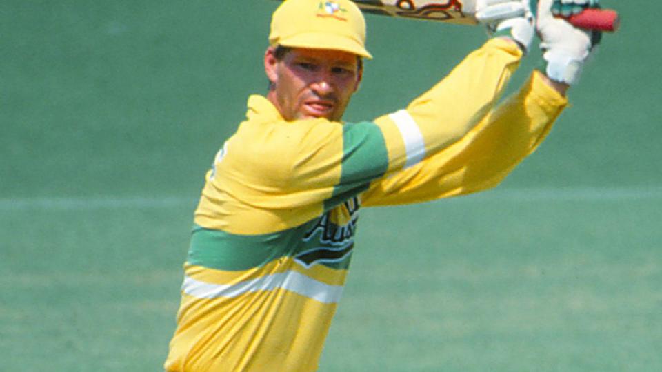 Dean Jones is seen here batting in a one-day international for Australia in 1990.