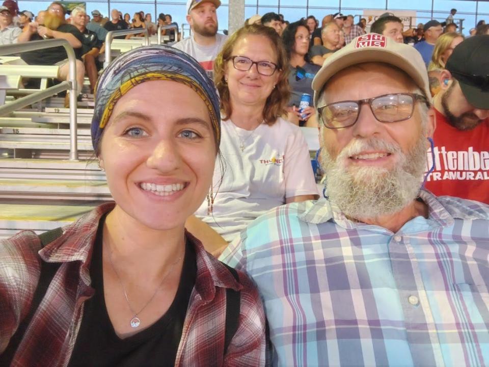 The author, Katie Tibai, with her parents Susan and Mark Tibai of the Maybee area.