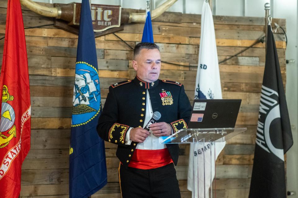 Retired Marine Colonel Chris Hastings  spoke about the importance of veteran organizations Saturday at the Armed Forces Day banquet.