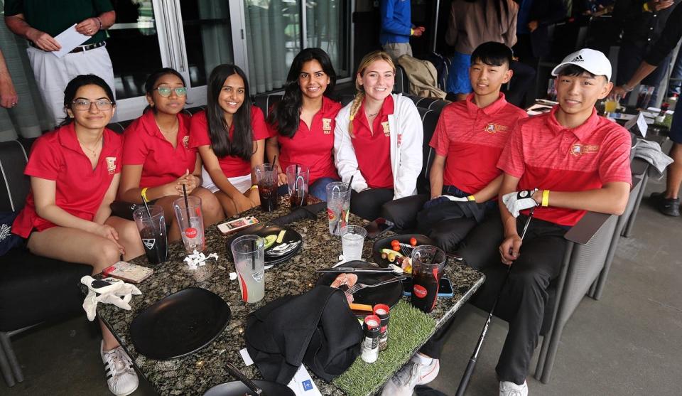 Edison High School golfers participate in Sunday's Tee Off Against Hunger at TopGolf in Edison to benefit Hands of Hope for the Community.