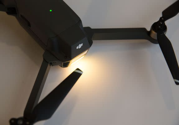 The Mavic Pro has forward and rear lights.