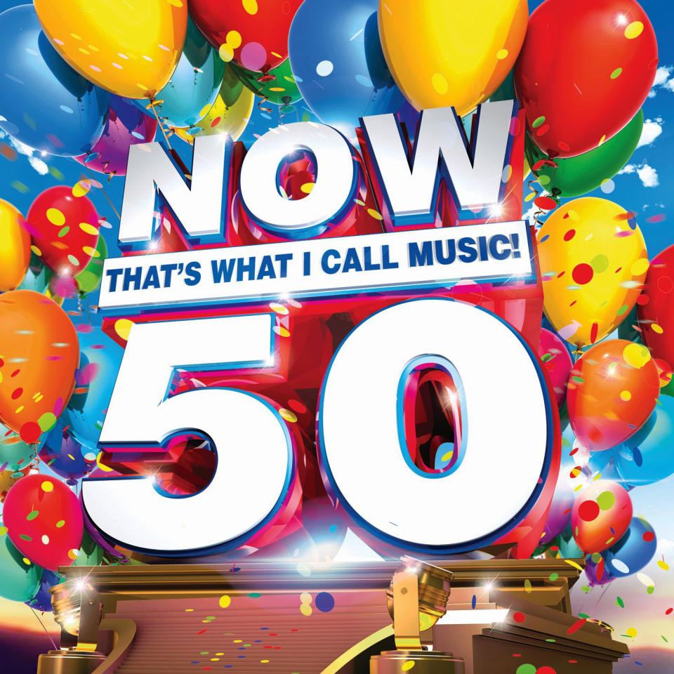This photo provided by NOW That's What I Call Music! shows the cover art for the "NOW 50," standard edition. The series has reached No. 50, a serious milestone for a physical sales survivor that's managed to navigate all the changes in our digital world to remain relevant, profitable and incredibly consistent since its U.S. debut 16 years ago. (AP Photo/NOW That's What I Call Music!)