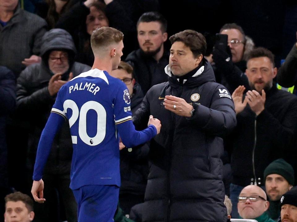 Trust me: Mauricio Pochettino believes he is the best manager to help Cole Palmer on his meteoric rise (Action Images via Reuters)