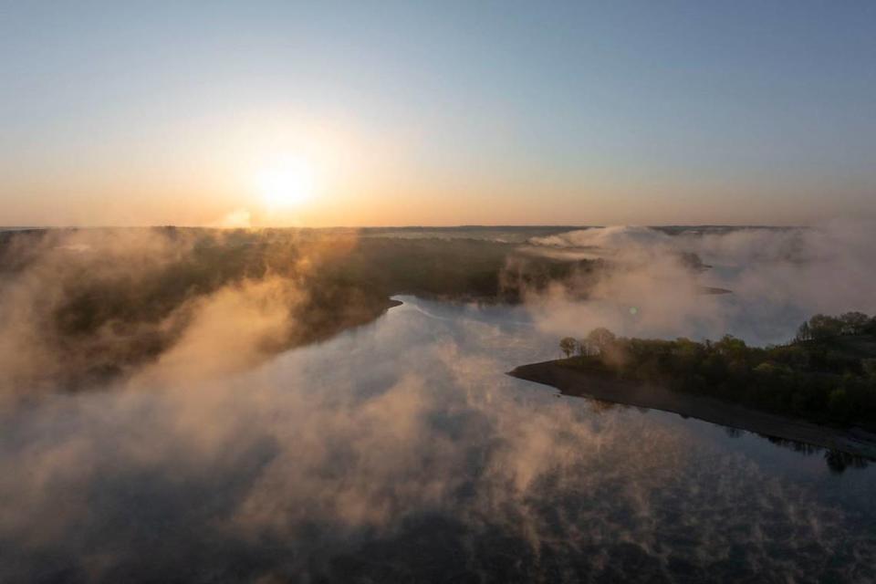 The sun rises over Barren River Lake near Lucas. Barren River Lake State Resort Park, about a 2.5-hour drive from Lexington, offers a lodge and cottages; a campground open from mid-March through mid-November; a restaurant; marina; hiking and biking trails and golfing.