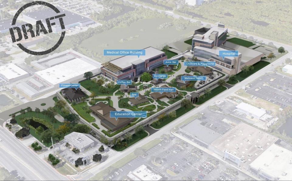 This site map shows the various components of Health First's Merritt Island project.