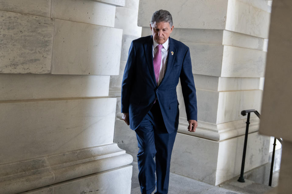 UNITED STATES - MAY 10: Sen. Joe Manchin, D-W.Va., arrives to the U.S. Capitol for a vote on Wednesday, May 10, 2023. (Tom Williams/CQ-Roll Call, Inc via Getty Images)