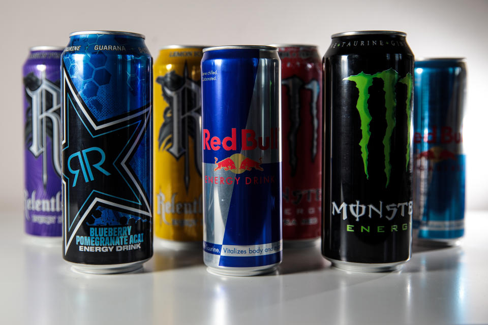 LONDON, ENGLAND - AUGUST 30: A photo illustration of a variety of energy drinks available in British supermarkets on August 30, 2018 in London, England. British Prime Minister Theresa May has announced government plans to ban the sale of energy drinks to under 18s in England amid health concerns. (Photo by Jack Taylor/Getty Images)