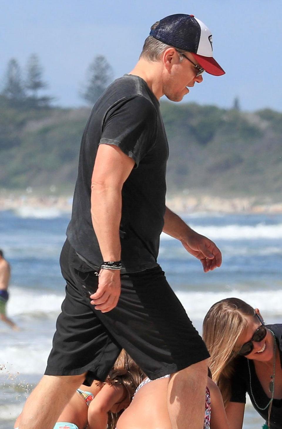 Matt Damon's family beach day in Byron Bay