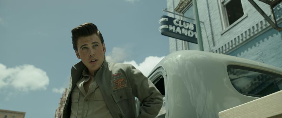 Austin Butler as Elvis arrives on Beale Street (or at least an Australia recreation thereof) in Baz Luhrmann's "Elvis."