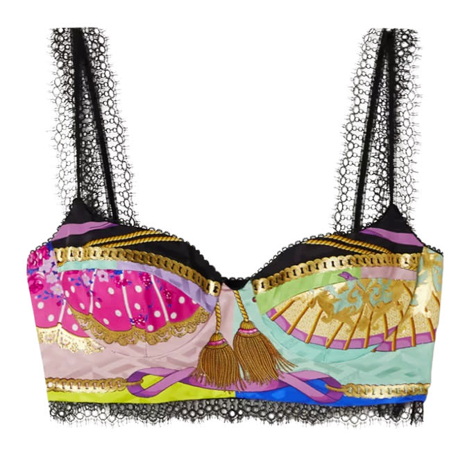 Versace Lace Trim Bralette