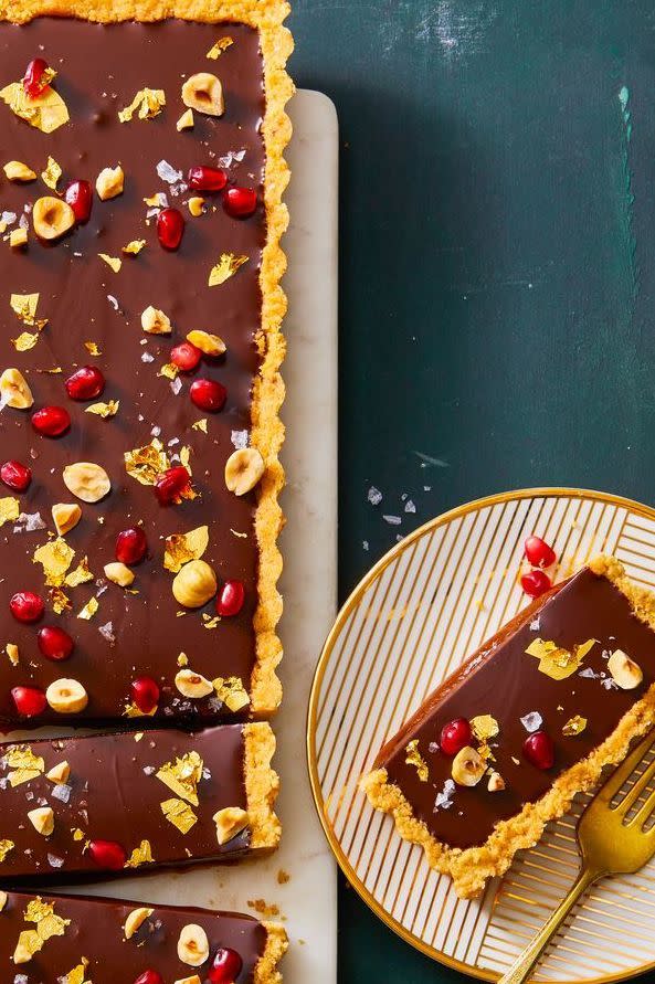 Chocolate, Hazelnut & Caramel Tart