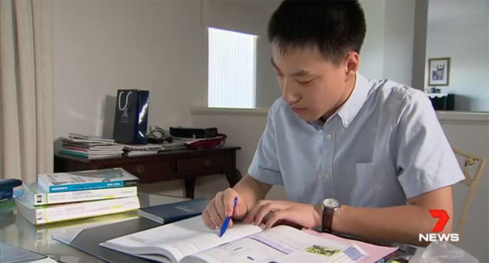 Jerry Mao is expected to receive perfect scores in all of his Year 12 subjects and become the first person in the state to achieve the feat. Source: 7 News