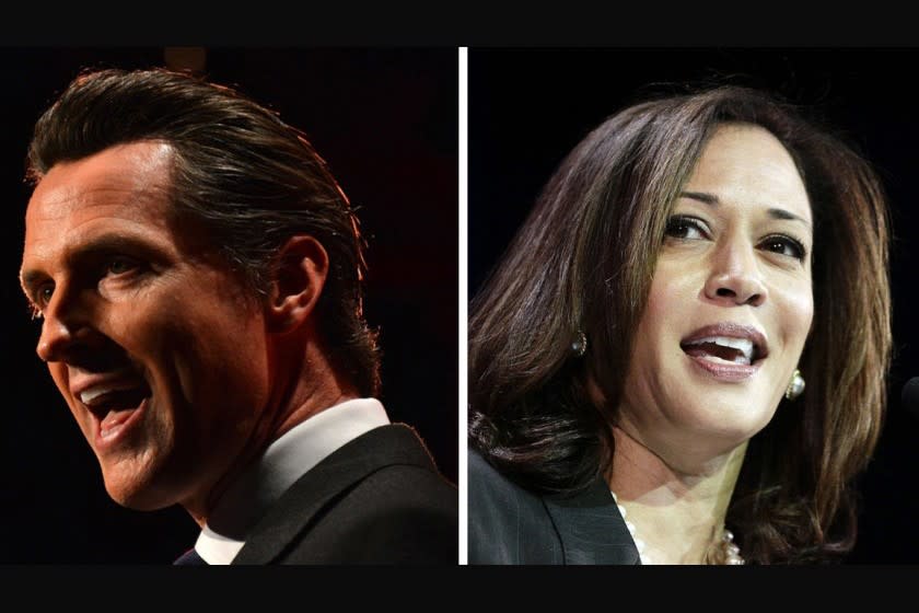 Gov. Gavin Newsom and Kamala Harris