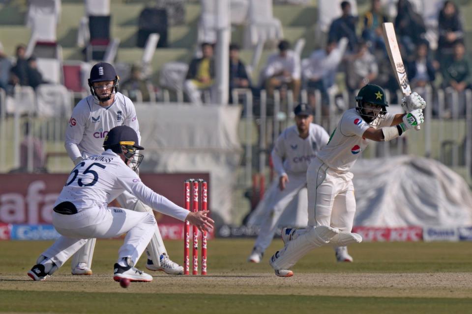 Saud Shakheel hit a half-century (Anjum Naveed/AP) (AP)