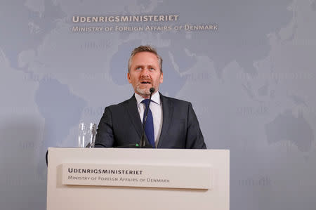 Danish Foreign Minister Anders Samuelsen speaks during a news conference in Copenhagen, Denmark, October 30, 2018. Martin Sylvest/Ritzau Scanpix/via REUTERS