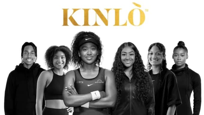 Kinlo promotional photo with Robert Dillingham, Naomi Osaka and other athletes