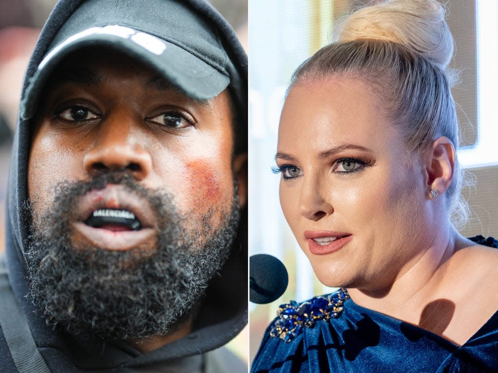 A composite image of Kanye West and Meghan McCain.