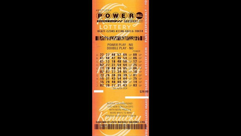 A Harrodsburg man was just one number short of winning the April 6 Powerball jackpot worth $1.3 billion on this ticket.