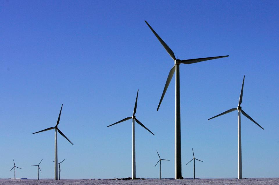 Windmills near Lamar, Colo.