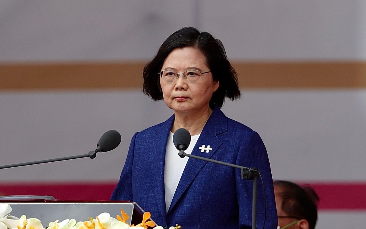 Taiwanese President Tsai Ing-wen speaks during the Taiwan National Day celebrations in Taipei, Taiwan, 10 October 2021. - Epa-Efe/Shutterstock