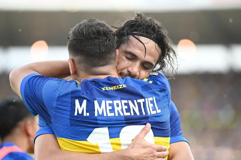 Cavani y Merentiel, los goleadores de Boca en el triunfo ante River