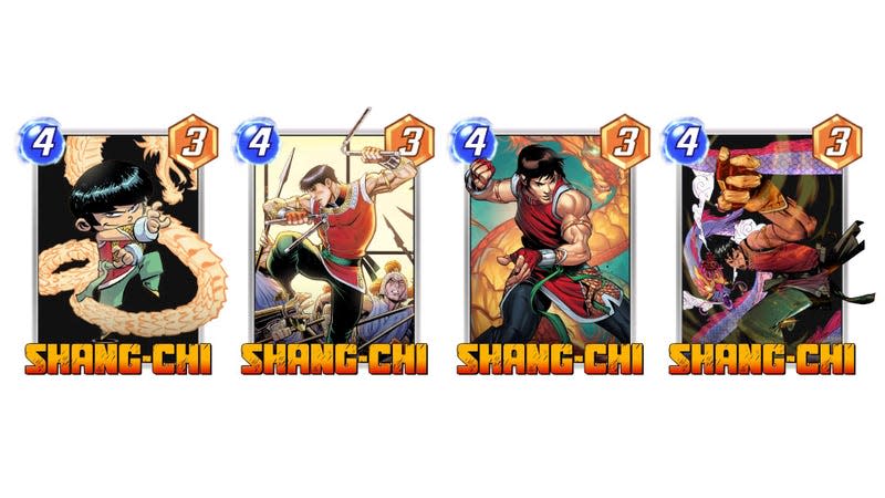 A collection of Shang-Chi cards.