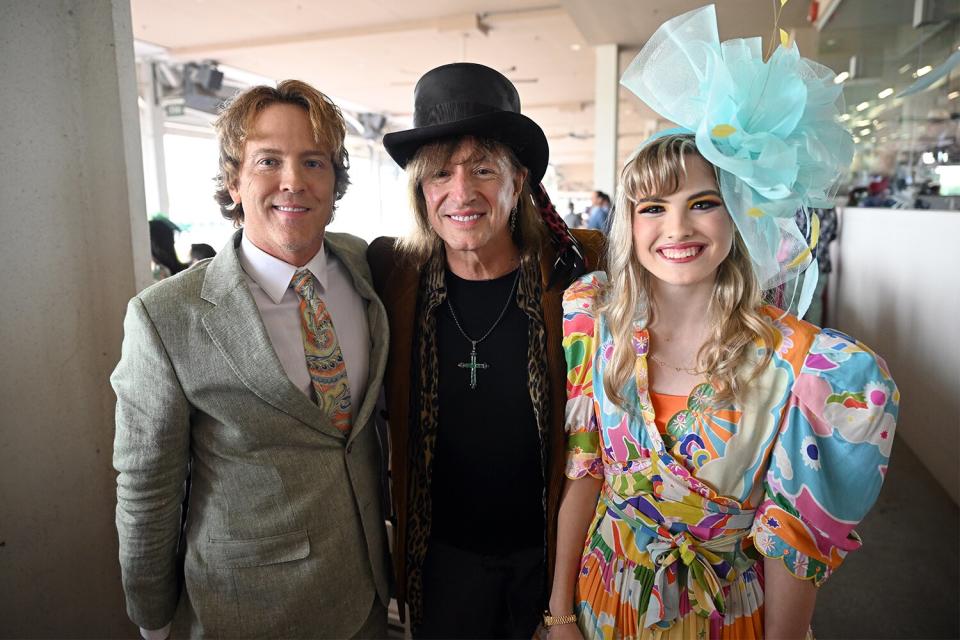 Larry Birkhead, Richie Sambora, and Dannielynn Birkhead attends the 148th Kentucky Derby at Churchill Downs on May 07, 2022 in Louisville, Kentucky