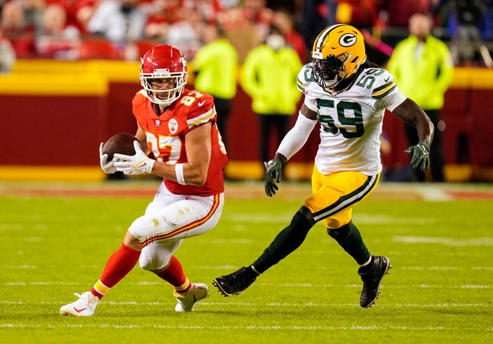 Travis Kelce and the Green Bay Packers are predicted to beat the Green Bay Packers in their NFL Week 13 Sunday Night Football game, according to analytics for the game.