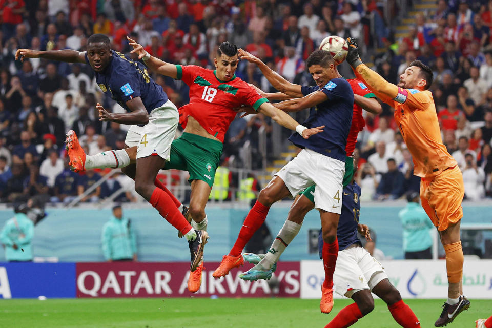 2022年12月14日，2022年卡塔爾世界杯半決賽，法國對摩洛哥的比賽。