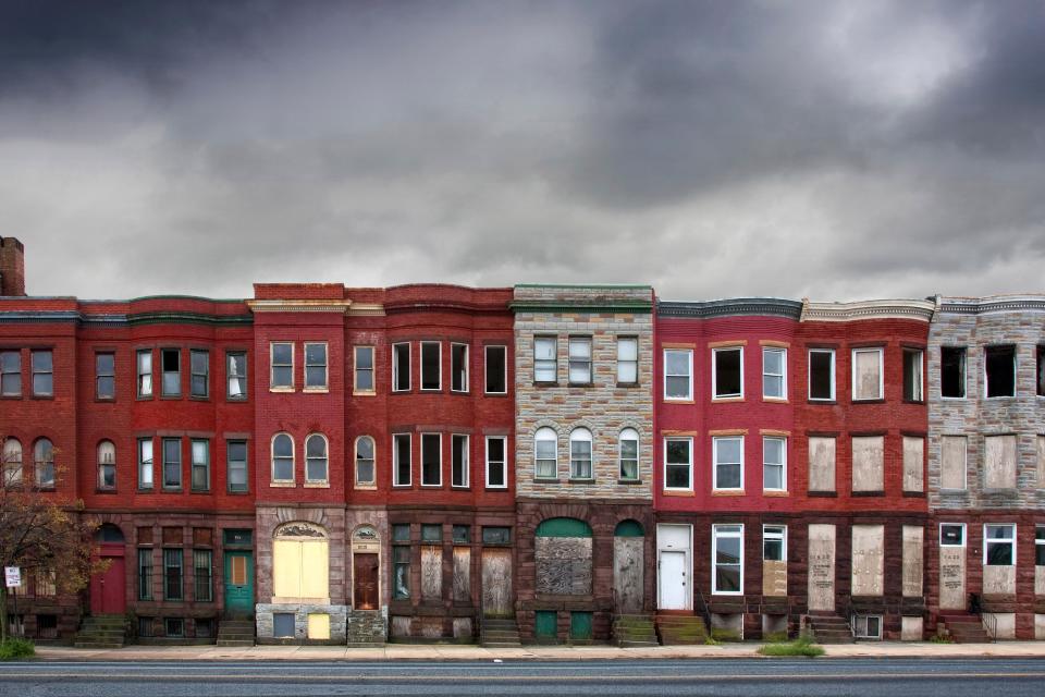 Vacant row houses in Baltimore