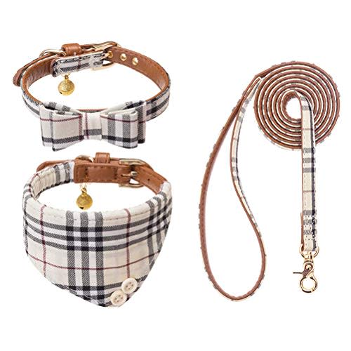 Bow Tie Dog Collar and Leash Set