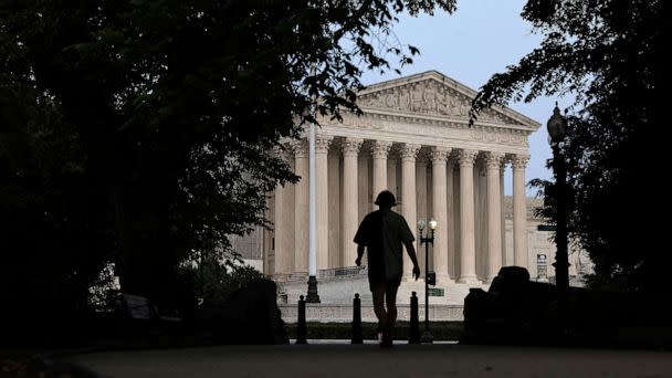 PHOTO: A pedestrian is seen close to the U.S. Supreme Court on June 5, 2023 in Washington, DC. (Alex Wong/Getty Images)