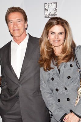 Former California Goveror Arnold Schwarzenegger and his wife, Maria Shriver, in Los Angeles on February 18, 2011. The couple just announced that they are separating after 25 years of marriage. (Photo by Chelsea Lauren/FilmMagic/Getty Images) 