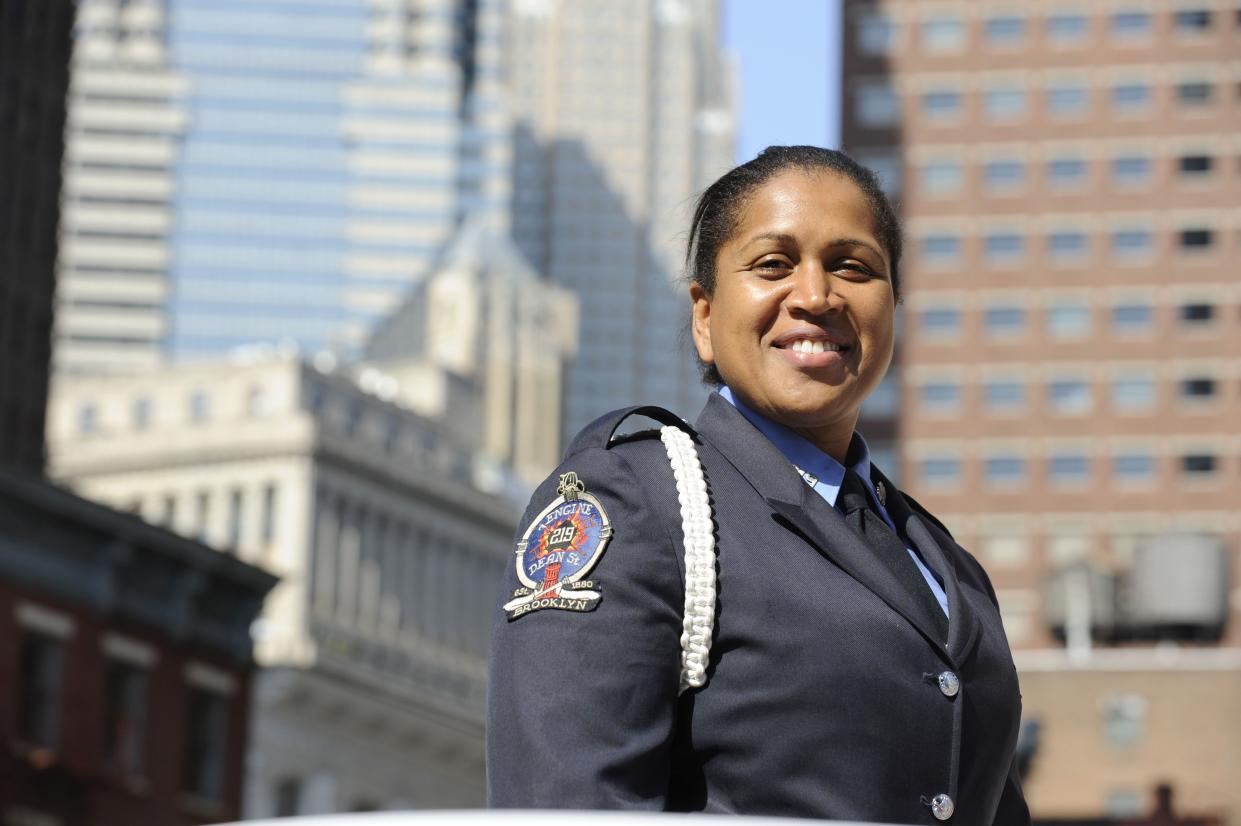 FDNY veteran Regina Wilson became the first female head of the Black firefighters’ Vulcan Society in 2015 and just celebrated her 22nd anniversary on the job. 