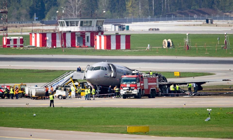 The Aeroflot captain who landed a fiery Superjet 100 says a lightning strike and full fuel tanks may have led to the inferno that killed 41 people.