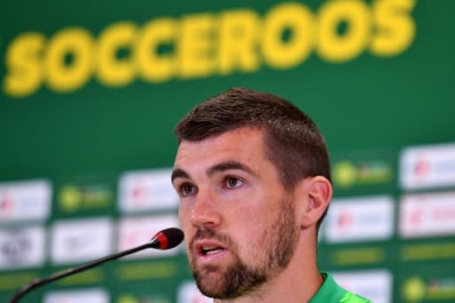 Australia goalkeeper Mathew Ryan speaks at a press conference in Kazan