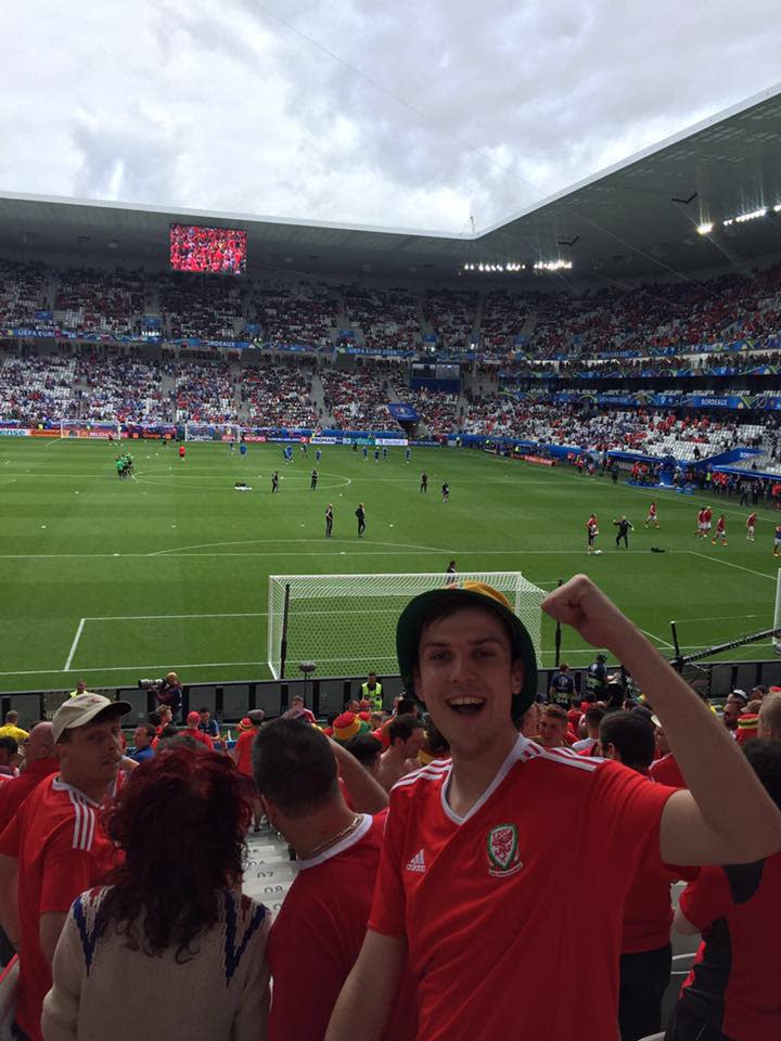 Wales fan Tom Phillips at a Euro 2016 match in France