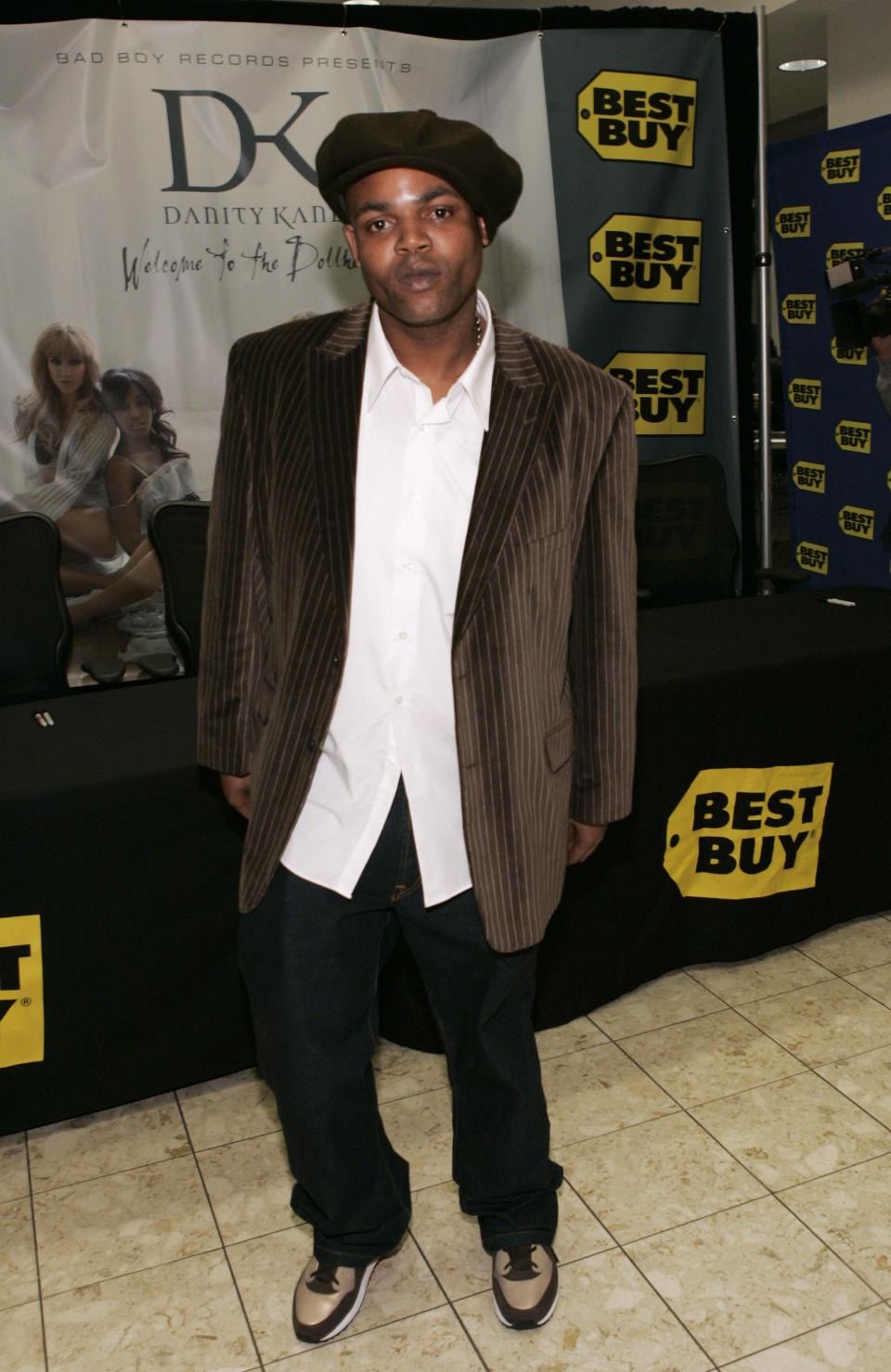 President of Bad Boy Records Harve Pierre poses before Danity Kane appears at Best Buy to sign copies of their sophomore CD “Welcome To The Dollhouse” on March 18, 2008 in New York City.