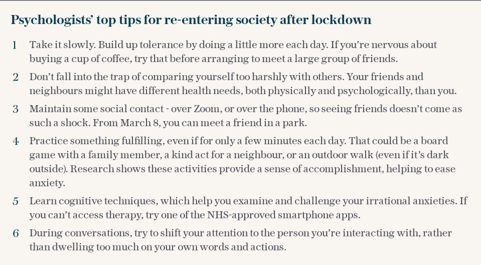 Psychologists’ tips for re-entering society after lockdown