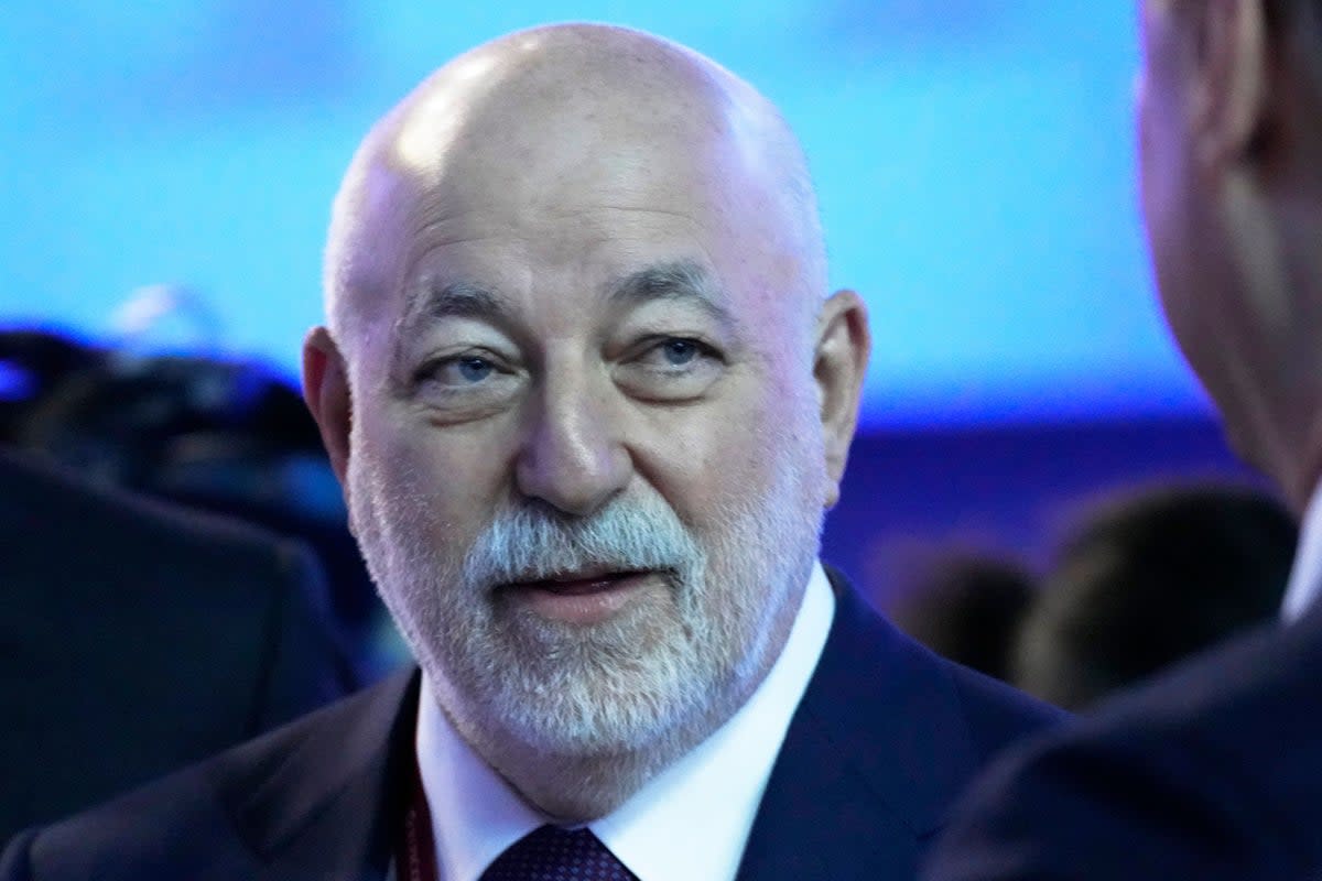 A British man has been arrested in Spain for extradition to the US for alleged helping an oligarch, Viktor Vekselberg, shown, with close ties to Russian President Vladimir Putin to evade sanctions (Dmitri Lovetsky/AP) (AP)