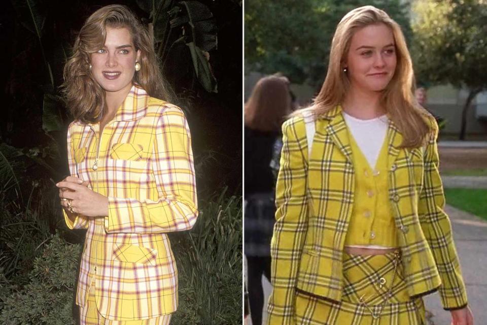 <p>Ron Galella, Ltd./Ron Galella Collection via Getty; Paramount Pictures</p> Brooke Shields and Alicia Silverstone in plaid outfits.