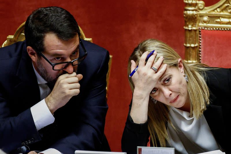 FILE PHOTO: Confidence vote for Italy's new government at the upper house of parliament