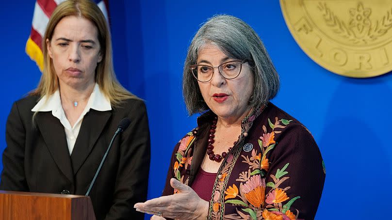 Miami-Dade County Mayor Daniella Levina Cava speaks at a news conference, 7 March 2024, in Miami.