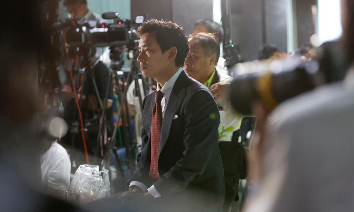 <span>Former leader of the Move Forward party and former prime minister candidate Pita Limjaroenrat at the party's headquarters in Bangkok, Thailand.</span><span>Photograph: Narong Sangnak/EPA</span>